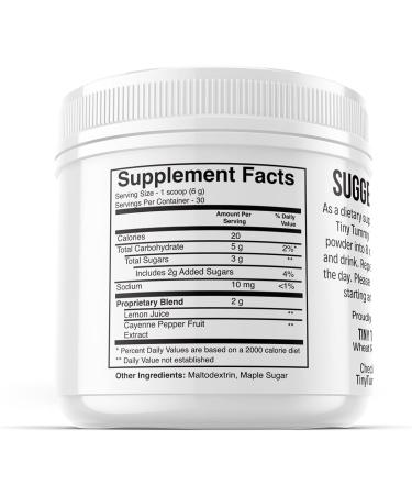 Tiny Tummy Master Cleanse Lemonade Diet - 3 Day Plant-Based Juice Cleanse Detox Powder Supplement - Lemon Maple Syrup & Cayenne - 6.34oz - Buy Online on GoSupps.com