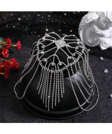 GORGECRAFT Rhinestone Caps Headpieces Vintage Crystal Beaded Head Chain Jewelry Roaring Wedding Bridal Flapper Bling Headband 1920s Gatsby Hair Accessories for Women Party Prom Costume Platinum - Buy Online on GoSupps.com