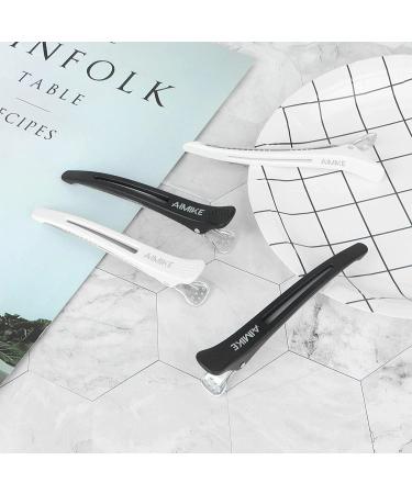 AIMIKE 4pcs Non-Slip Hair Clips for Styling & Sectioning | Salon Quality Duckbill Clips - White & Black - Buy Online on GoSupps.com