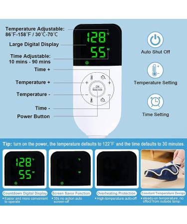 JOBYNA Ankle/Toe/Foot WarmerÂ |Â Full Coverage Heated Foot Wrap |86-158  Continuous Setting| 10-90min Timer| Electric Heating Pad for Plantar Fasciitis Relief  Neuropathy Pain Relief for Foot(1 Pack) For Foot Wrap - Buy Online on GoSupps.com