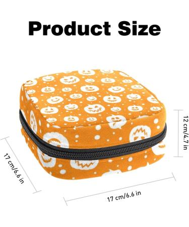 Guantierendiy Halloween Pumpkin Menstrual Cup Pouch | Large Capacity Sanitary Napkin Storage Bag | Portable Makeup Organizer for Girls | Color 4 - Buy Online on GoSupps.com