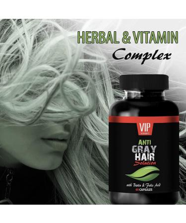 Rejuvenation Beauty - Gray Hair Solution - with BIOTIN & FOLIC Acid - nettles Capsules paba Supplement Gray Hair Supplement folate Supplement for Women Vitamins for Gray Hair Reversal 1B 60 Caps - Buy Online on GoSupps.com
