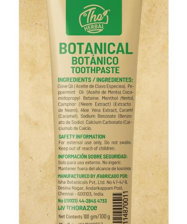 Bo-tanicall' Herbal Toothpaste 100g | Natural Ingredients | Fluoride-Free No SLS Sugar-Free | Fresh Breath & Gentle Clean | Pack of 2 - Buy Online on GoSupps.com