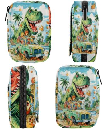 Cool T-Rex Dinosaur Travel Pill Organizer Bag | Portable 7-Day Pill Case with Zipper | Ideal for Family Travel & Daily Use - Buy Online on GoSupps.com