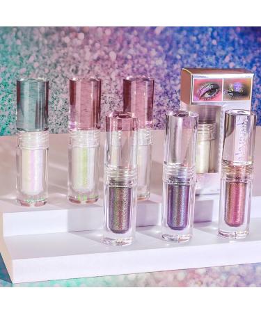 Jutqut Liquid Glitter Eyeshadow Liquid Glitter Eyeshadow Metallic Finish Waterproof Long Lasting with Highlighter Shimmer Eye Makeup Long Lasting - Buy Online on GoSupps.com