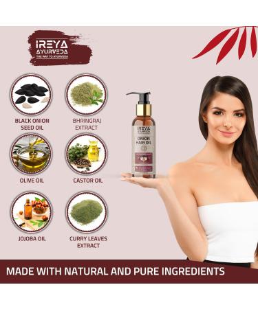Onion Hair Oil Black Seed for Hair Growth | Red onion hair oil With jojoba oil & Castor Oil 200ml | No minerals and preservatives. - Buy Online on GoSupps.com
