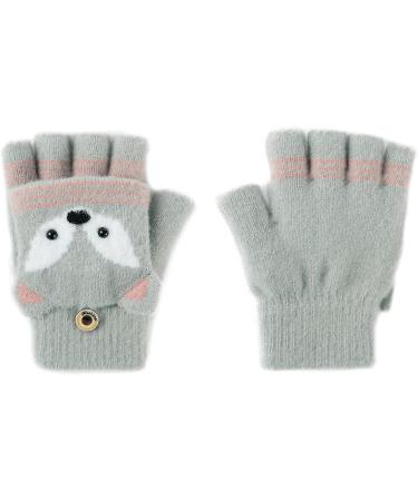 Kids Puppy Flip Top Short Gloves | 3-8 Yrs | Fox/Grey - Buy Online on GoSupps.com