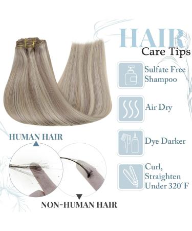 Runature Real Hair Extensions - 25cm Clip-In Short Hair with Blond Highlights - 7PCs Dark Blonde & Platinum Blond #19P60 #19AP60 - 80g - Buy Online on GoSupps.com