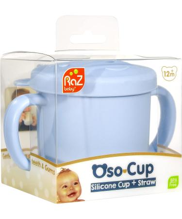 RAZBABY Oso-Cup Silicone Sippy Cup with Straw 6.5 Oz | BPA-Free Toddler Trainer Cup | Easy-to-Clean, Travel-Friendly | Dishwasher & Microwave Safe | Blue - Buy Online on GoSupps.com