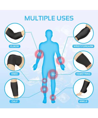 2 Pack Hot and Cold Compression Ice Pack Sleeve - Joint and Muscle Relief Support for Knee, Elbow, Legs, and Arms (2-PACK Large) - Buy Online on GoSupps.com