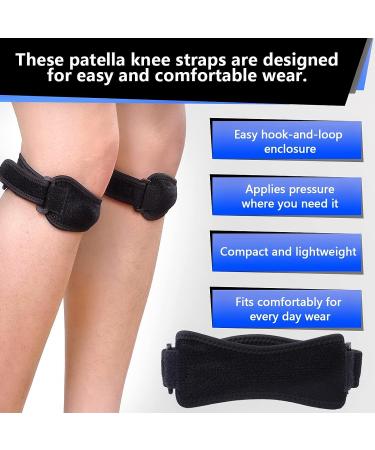 EMICUTE Patellar Tendon Knee Strap - Adjustable Brace for Knee Pain Relief | Support for Weightlifting, Running & Workouts - Black - Buy Online on GoSupps.com