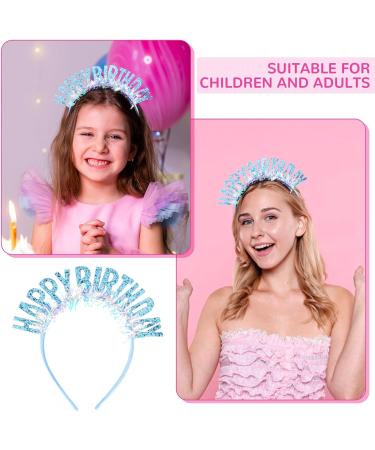 AHQiZFX Birthday Crown Birthday Headband Birthday Girl Headband Happy Birthday Headband for Women Girls Happy Birthday Accessories Crown Birthday Tiara Happy Birthday Decorations Gifts Blue - Buy Online on GoSupps.com