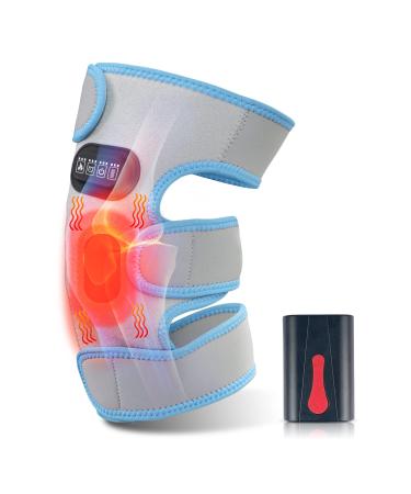 Heated Knee Massager  Heated Knee Brace Wrap with Massage  3 Adjustable Heat & Vibration & Timer Heating Pad for Knee Pain Relief  Arthritis Joint Pain Massaging Knee Pad with 30/60/120min Auto-Off