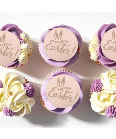 auwiyd 16 PCS Easter Acrylic Cupcake Toppers Mirror Cup Cupcake Topping Topper DIY Dessert Cup Cupcake Decoration for Easter Party Supplies - Buy Online on GoSupps.com