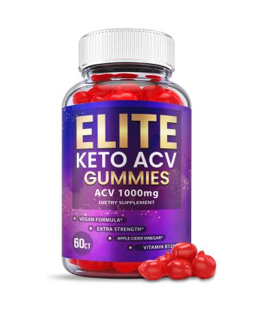 Elite Keto ACV Gummies - Official Formula Vegan - Elite Keto Plus ACV Keto Elite Gummies with Apple Cider Vinegar Weight Shark Loss Tank Vitamin B12 Beet Root Juice Pomegranate (60 Gummies)