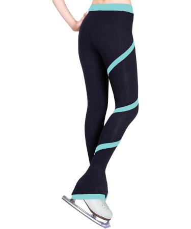 Figure Skating Spiral Polartec Polar Fleece Pants - Aqua Medium | Cozy and Stylish - Buy Online on GoSupps.com