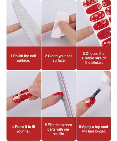 12 Sheets Christmas Nail Stickers Wraps EBANKU Adhesive Full Nail Wraps Santa Claus Snowflake Elk Design Nail Art Decals Strips with 1 Piece Nail Files for Women Girl Christmas Nail Decoration - Buy Online on GoSupps.com