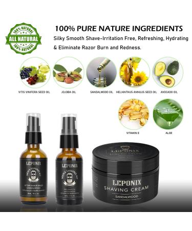 Sandalwood Shaving Kit for Men - Cream, Lotion & Oil | Complete Shave Set for Men | Fights Nicks, Cuts & Razor Burn | Gift Set for Him - Buy Online on GoSupps.com