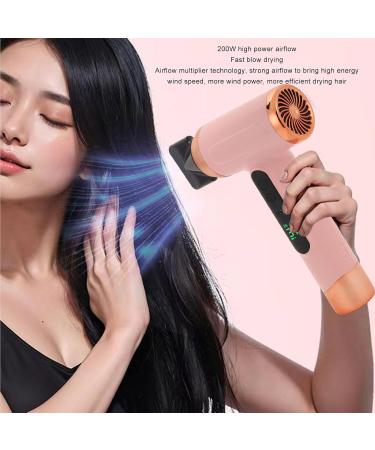 Portable Hair Dryer 200W Cold Hot Wind Mini Hair Dryer with Lightweight Design 15000mAh USB Rechargeable Cordless Travel Hair Dryer Blow Dryer with Nozzle for Students Roseate - Buy Online on GoSupps.com
