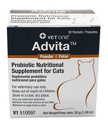 VetOne Advita Powder Probiotic Nutritional Supplement for Cats 1 Pack, 30 Packets
