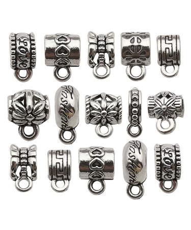 100 pcs Clasp Bail Beads Charms  Bail Tube Beads  Loose Spacer Bead  Bead Hanger Charm for Jewelry Making DIY Necklace Bracelet (M611) - Buy Online on GoSupps.com