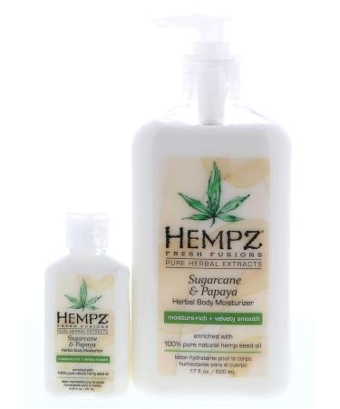 Hempz Herbal Sugarcane & Papaya Body Moisturizer Gift Set - 17 oz | Nourishing & Hydrating Skincare - International Shipping Available - Buy Online on GoSupps.com