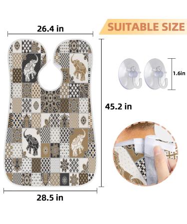 Ethnic Elephants Beard Bib Apron for Men - Waterproof Hair Catcher & Grooming Cape with Suction Cups | Perfect Gifts for Men - Buy Online on GoSupps.com