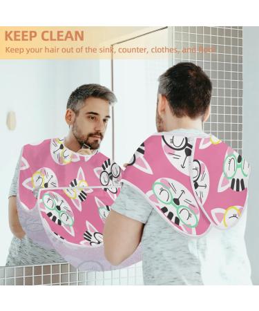 Buy Cats Head Beard Bib Apron - Non-Stick Waterproof Beard Hair Catcher for Men | Perfect Grooming Gift with Suction Cups - Buy Online on GoSupps.com
