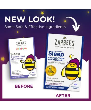 Zarbee's Naturals Children's Sleep with Melatonin - Grape Chewable Tablets - 50 Count - Buy Online on GoSupps.com