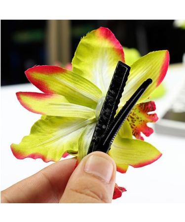 Buy HugeStore 10pcs Orchid Flowers Leopard Hair Clips | Stylish Hair Accessories for Women & Girls - Buy Online on GoSupps.com