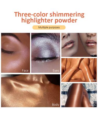 EVPCT DNM Glitter Highlighter Powder Stick Trio - White, Pink, Bronze Diamond Shimmer - 0.32oz - Buy Online on GoSupps.com