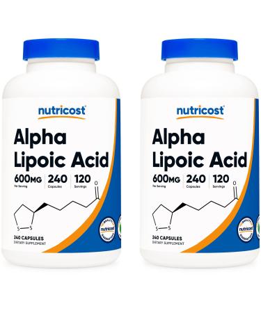Nutricost Alpha Lipoic Acid - 600mg Serving 240 Caps, (2 Bottles) - Buy Online on GoSupps.com