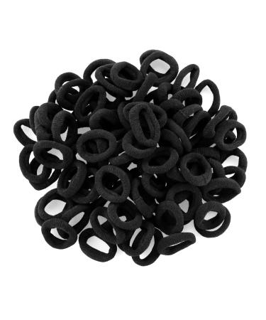Elastic hair tie small baby hair tie soft cotton mini hair band without metal hair tie ponytail owner perfect for children babies little girls black