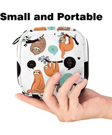 Portable Cute Sloth Women's Napkin Storage Bag - Perfect for Menstruation & First Period Essentials - Buy Online on GoSupps.com