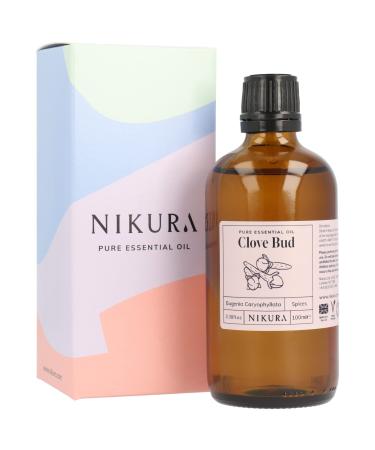 Nikura Clove Bud Essential Oil - 100ml | 100% Pure Natural Clove Oil | Perfect for Aromatherapy Diffuser for Home Humidifier | Great for Self Care Cleaning | Vegan & UK Made