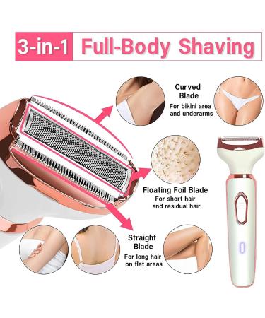 4-in-1 Women's Electric Hair Remover | Rechargeable Body Hair Removal & Grooming Set - Trimmer for Nose Lip Eyebrows & Face - Buy Online on GoSupps.com