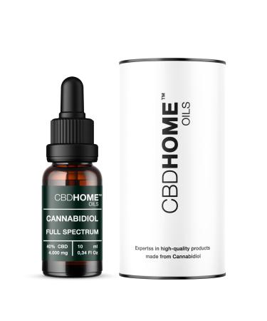 CBD HOME Oils CBD Oil 40 10 ml Full Spectrum Based on Coconut Oil MCT and Organic Hemp Seed Oil Omega 369 Certified Cannabidiol 4000 mg Made in the EU
