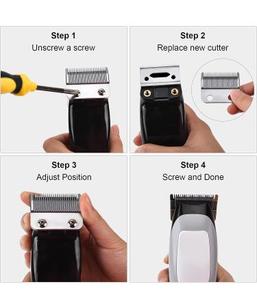 Mudder Professional Replacement Clipper Blades - 2 Sets, 2 Holes Adjustable Hair Trimmer Parts for Barbers and Stylists (Silver) - Buy Online on GoSupps.com