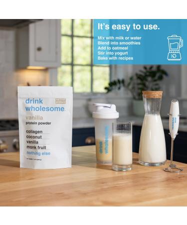 drink wholesome Vanilla Collagen Protein Powder for Sensitive Stomachs | Minimally-Processed Whole-Food Protein | Additive-Free Dairy-Free Gluten-Free | Low FODMAP - Buy Online on GoSupps.com