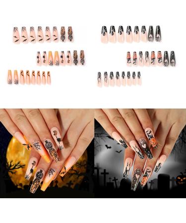 Coffin Press On Nails Gothic Halloween False Nails Full Cover Fake Nails with Jelly Glues for DIY Art Salon Home Halloween Artificial Nails/Fake Nails Halloween Strips Halloween Polish Jp2518 - Buy Online on GoSupps.com