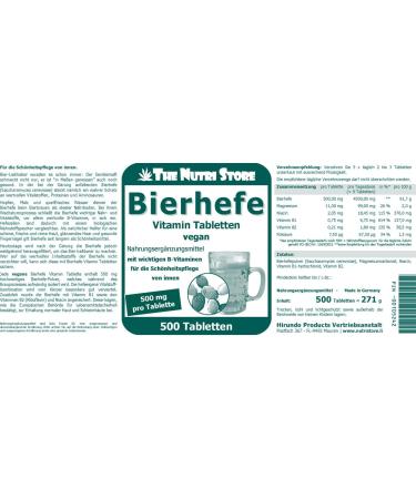 Buy Brewer's Yeast 500 mg Vitamin Tablets - 500 pcs | Essential B Vitamins for Beauty Care from Within - Buy Online on GoSupps.com