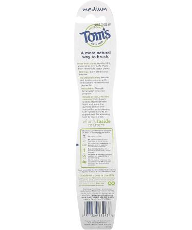 Tom's of Maine Adult Medium Toothbrush - Eco-Friendly Dental Care for a Healthy Smile | International Shipping Available - Buy Online on GoSupps.com
