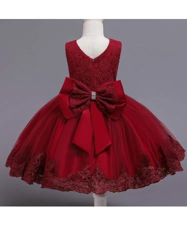 TTYAOVO Baby Princess Dress 4-5 Years | Red Wedding Pageant Baptism Christening Tutu Gown - Buy Online on GoSupps.com