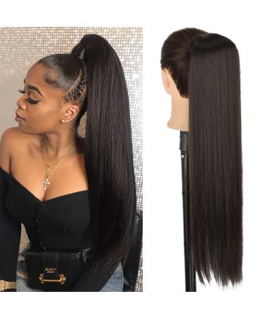 Ponytail Extensions Hair Part Porce Extension Brown Lang Glow Hair extension Extension Art Hair Natural Clip in Top Magic Paste Wrap Around Ponytail Hairpiece Dark Brown 70cm 70cm/28 inch brown 6###