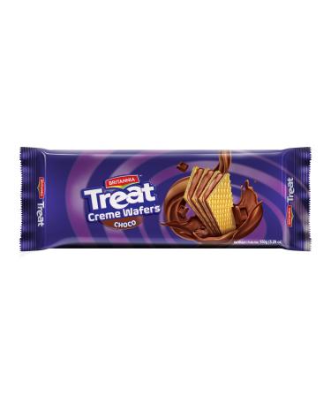 Britannia Treat Chocolate Wafer Cokies Pack of 24 (24 x 150g) | Delicious Chocolate Cream Filling | Crispy and Light Wafer Snack