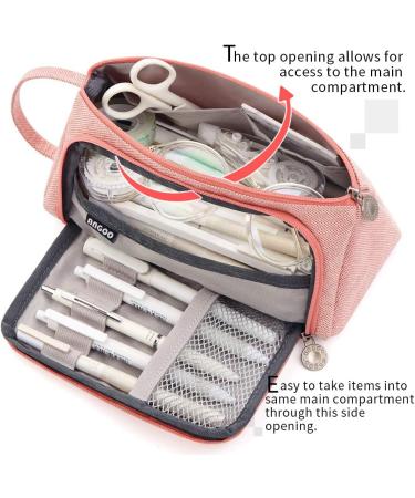 EASTHILL Large Capacity Pencil Case Multi-slot Pen Bag Pouch Holder For Middle High School Office College Girl Adult Simple Storage Case Pink - Buy Online on GoSupps.com
