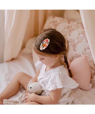 20 Pcs Floral Snap Hair Clips for Women, Girls, Baby, Toddler, Teen - No Slip Metal Barrettes Hair Accessories - Buy Online on GoSupps.com