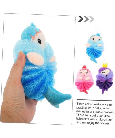 3pcs Bath Ball Sponges | Soft & Cute Loofah Shower Poufs for Body Scrubbing | Gentle Mesh Esponja para Ba arse - Buy Online on GoSupps.com