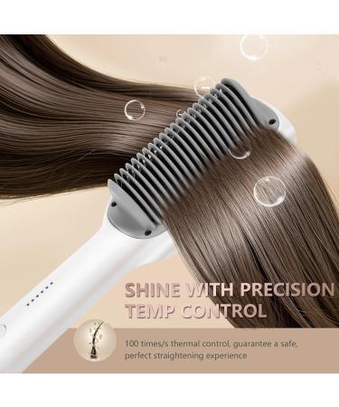 Hair Straightener Brush - 2 in 1 Anti-Scald Comb | Fast Heating Ceramic Flat Iron for Smoothing & Styling Women s Hair - Buy Online on GoSupps.com