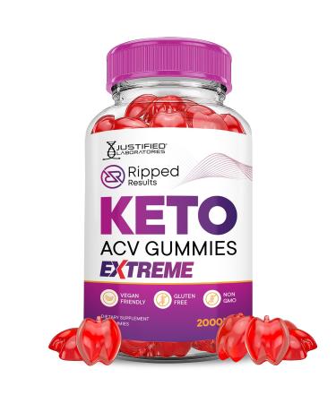 Ripped Results Keto ACV Gummies Extreme 2000MG Ripped Results Keto Gummies Apple Cider Vinegar Formulated with Pomegranate Beet Juice Powder B12 Vegan Non GMO 60 Gummys 60 Count (Pack of 1)